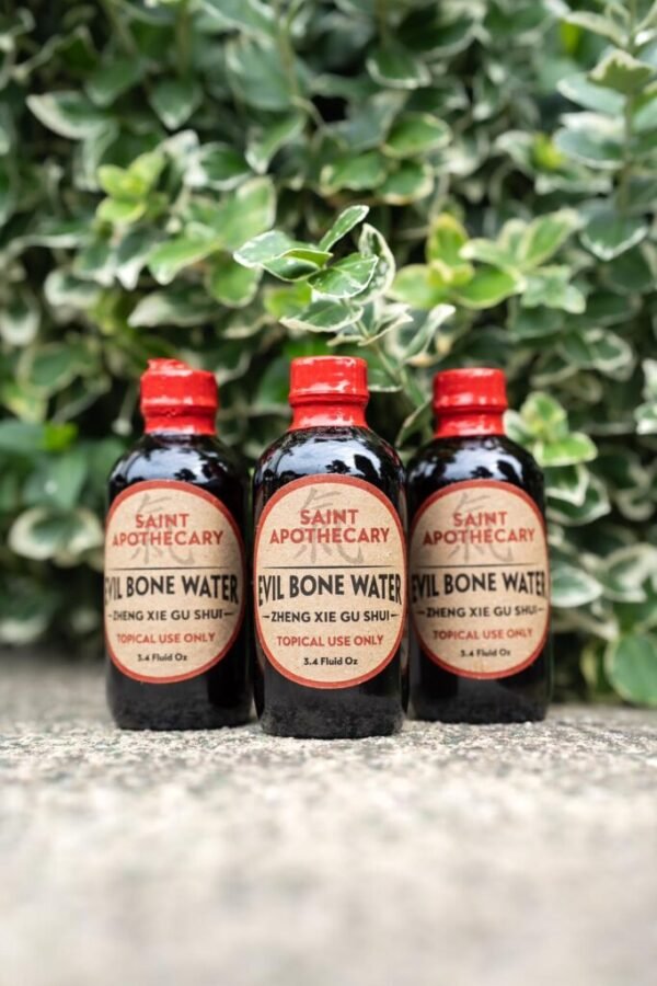 Three bottles of Evil Bone Water